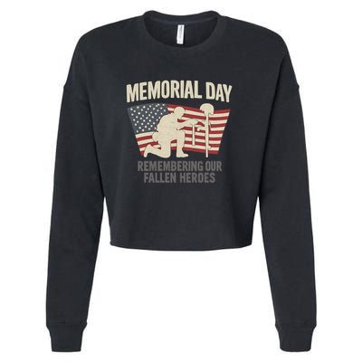 Memorial Day Remembering Our Fallen Heroes Cropped Pullover Crew