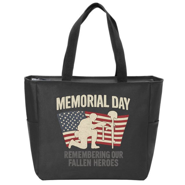 Memorial Day Remembering Our Fallen Heroes Zip Tote Bag