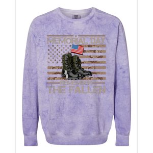 Memorial Day Remember The Fallen Veteran Military Camouflage Colorblast Crewneck Sweatshirt