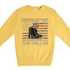 Memorial Day Remember The Fallen Veteran Military Camouflage Premium Crewneck Sweatshirt