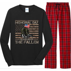 Memorial Day Remember The Fallen Veteran Military Camouflage Long Sleeve Pajama Set