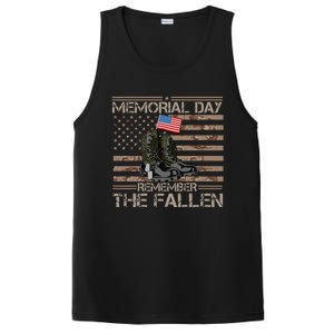 Memorial Day Remember The Fallen Veteran Military Camouflage PosiCharge Competitor Tank