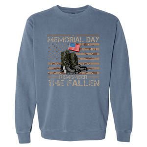 Memorial Day Remember The Fallen Veteran Military Camouflage Garment-Dyed Sweatshirt