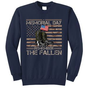 Memorial Day Remember The Fallen Veteran Military Camouflage Tall Sweatshirt