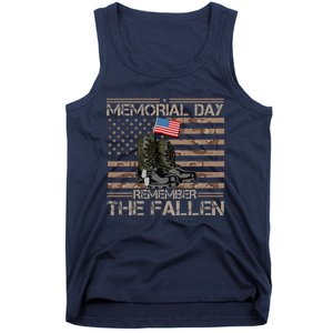 Memorial Day Remember The Fallen Veteran Military Camouflage Tank Top