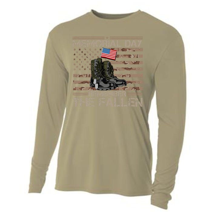 Memorial Day Remember The Fallen Veteran Military Camouflage Cooling Performance Long Sleeve Crew