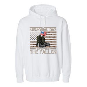 Memorial Day Remember The Fallen Veteran Military Camouflage Garment-Dyed Fleece Hoodie