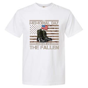 Memorial Day Remember The Fallen Veteran Military Camouflage Garment-Dyed Heavyweight T-Shirt