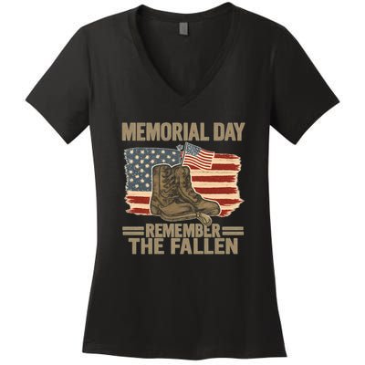 Memorial Day - Remember the Fallen Women's V-Neck T-Shirt