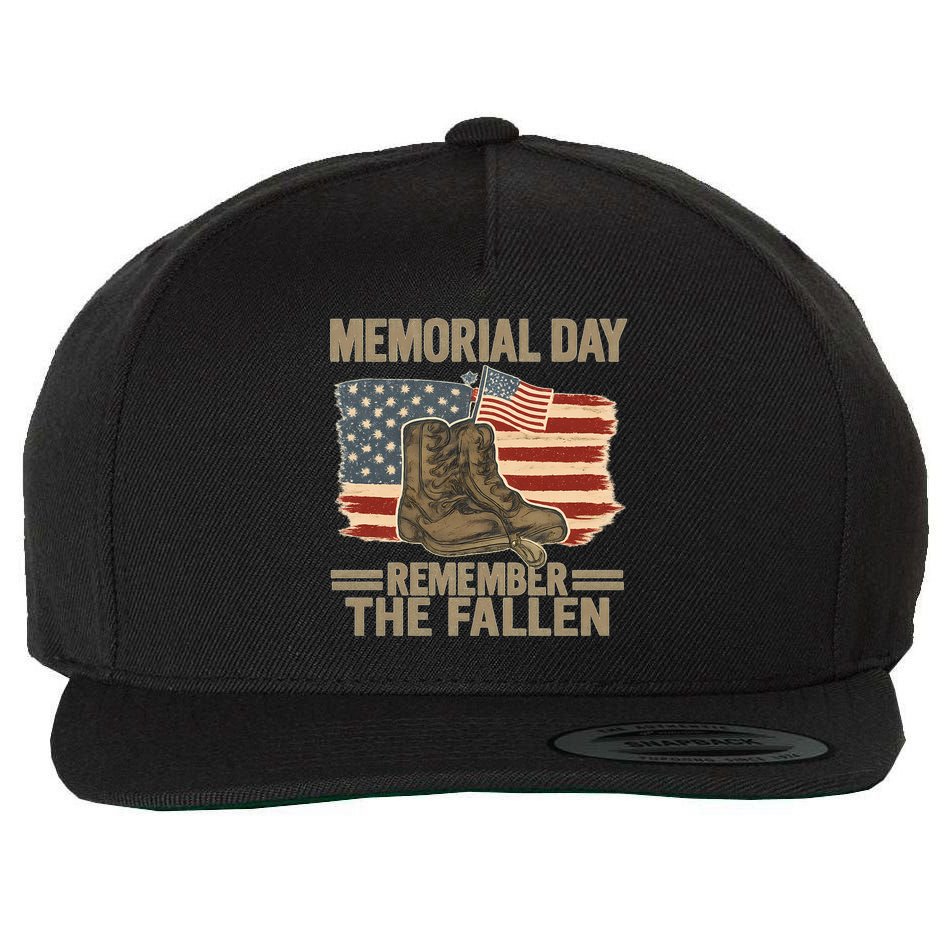Memorial Day - Remember the Fallen Wool Snapback Cap