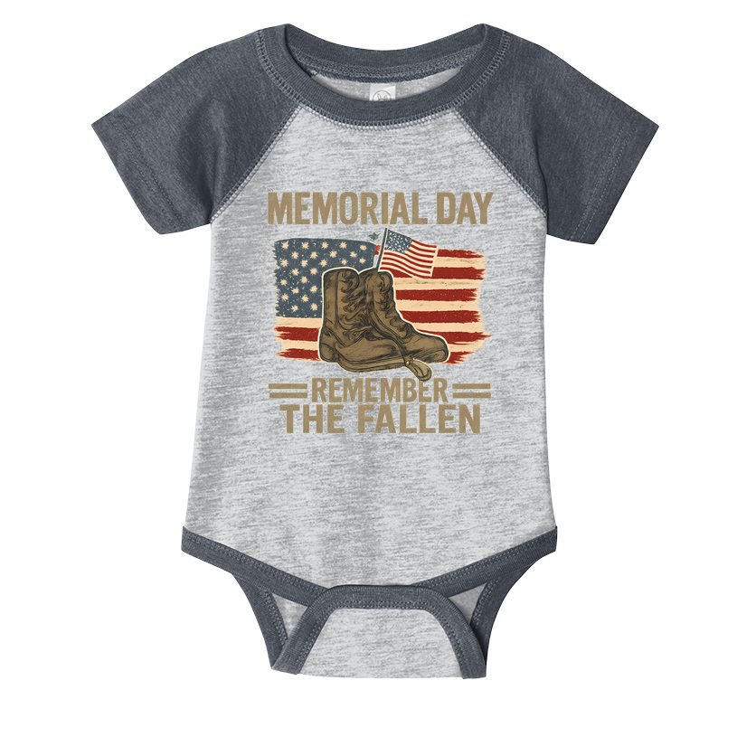 Memorial Day - Remember the Fallen Infant Baby Jersey Bodysuit