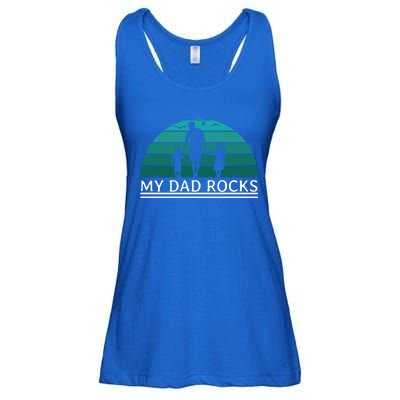 My Dad Rocks Rock And Roll Funny Gift For Fathers Day Gift Ladies Essential Flowy Tank