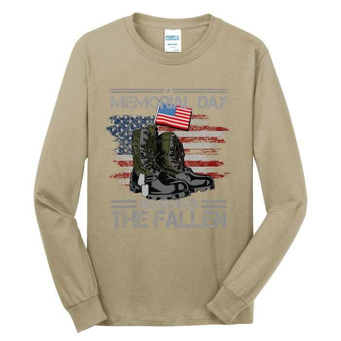 Memorial Day Remember The Fallen Veteran Military Vintage Tall Long Sleeve T-Shirt