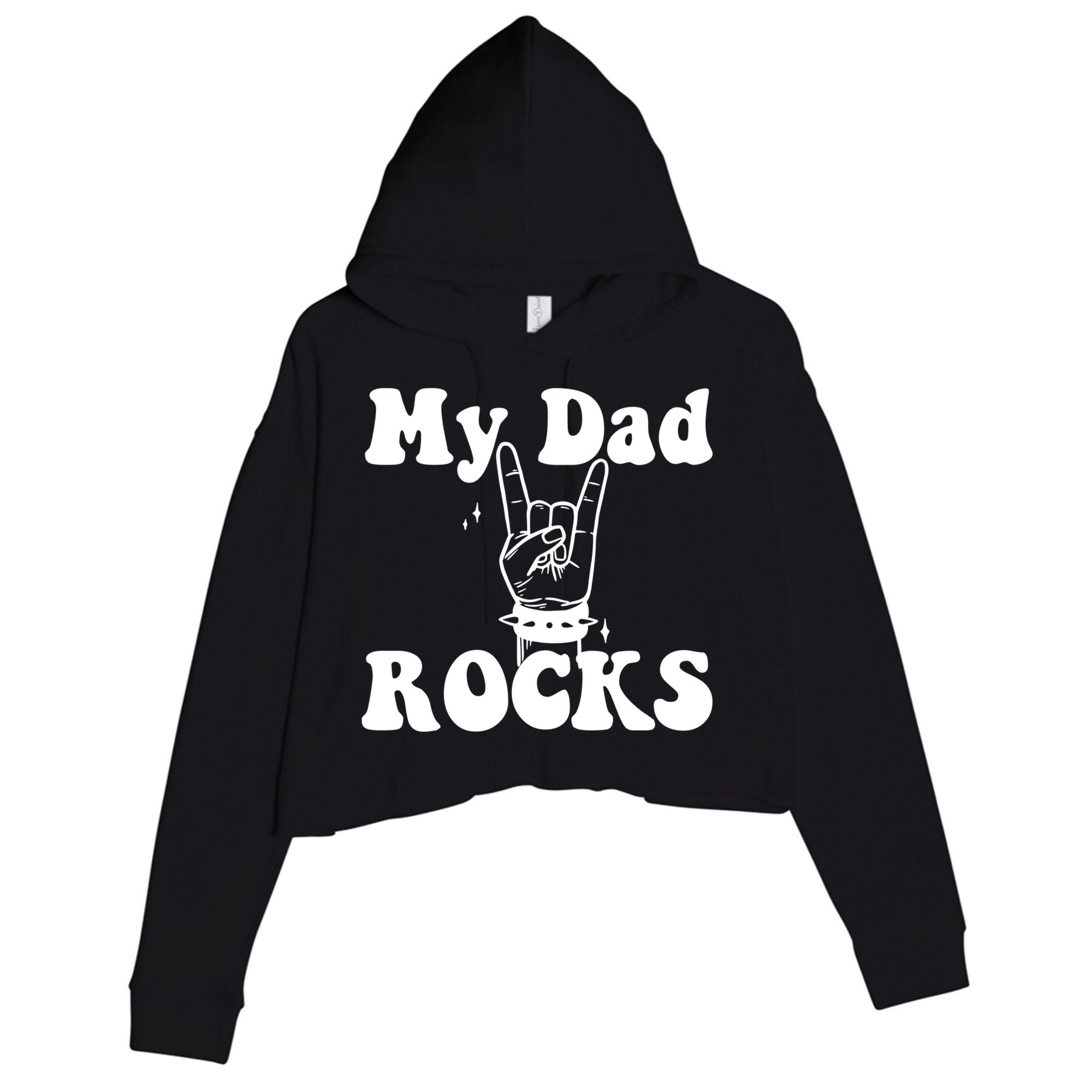 My Dad Rocks Cool Gift Dad Cool Gift Dads Day Gift Fathers Day Funny Gift Crop Fleece Hoodie