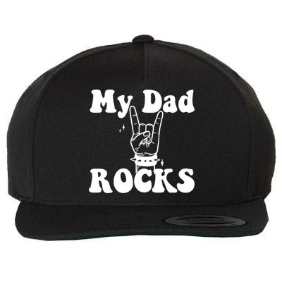 My Dad Rocks Cool Gift Dad Cool Gift Dads Day Gift Fathers Day Funny Gift Wool Snapback Cap