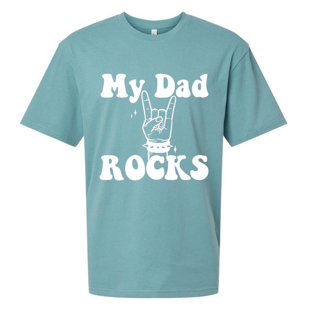 My Dad Rocks Cool Gift Dad Cool Gift Dads Day Gift Fathers Day Funny Gift Sueded Cloud Jersey T-Shirt