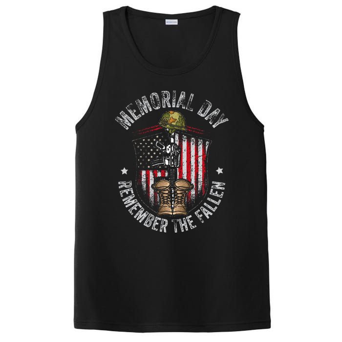 Memorial Day Remember The Fallen Veterans Day Veteran PosiCharge Competitor Tank