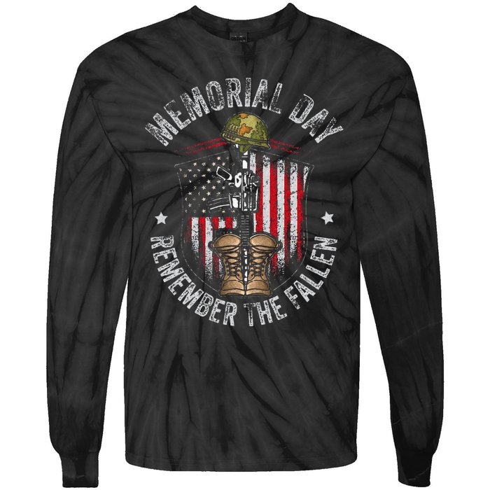 Memorial Day Remember The Fallen Veterans Day Veteran Tie-Dye Long Sleeve Shirt