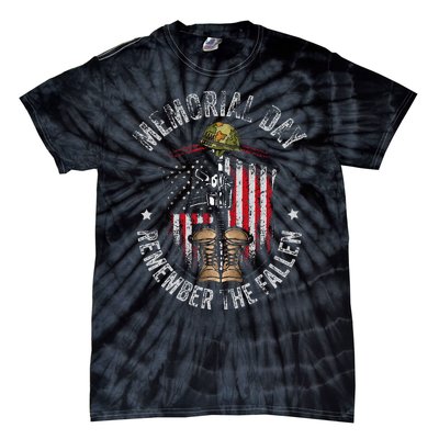 Memorial Day Remember The Fallen Veterans Day Veteran Tie-Dye T-Shirt