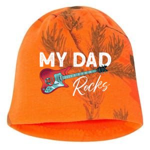 My Dad Rocks Gift Rock And Roll Electronic Rock Guitar Gift Kati - Camo Knit Beanie