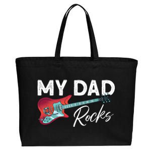 My Dad Rocks Gift Rock And Roll Electronic Rock Guitar Gift Cotton Canvas Jumbo Tote