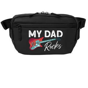 My Dad Rocks Gift Rock And Roll Electronic Rock Guitar Gift Crossbody Pack