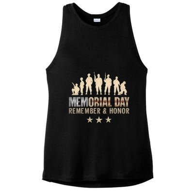 Memorial Day Remember & Honor Ladies PosiCharge Tri-Blend Wicking Tank