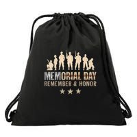 Memorial Day Remember & Honor Drawstring Bag
