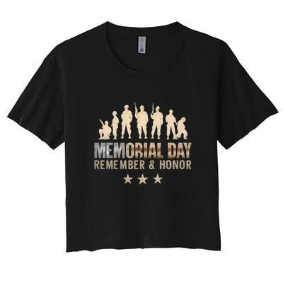 Memorial Day Remember & Honor Women's Crop Top Tee