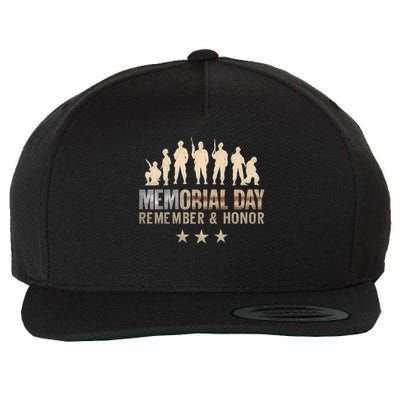 Memorial Day Remember & Honor Wool Snapback Cap