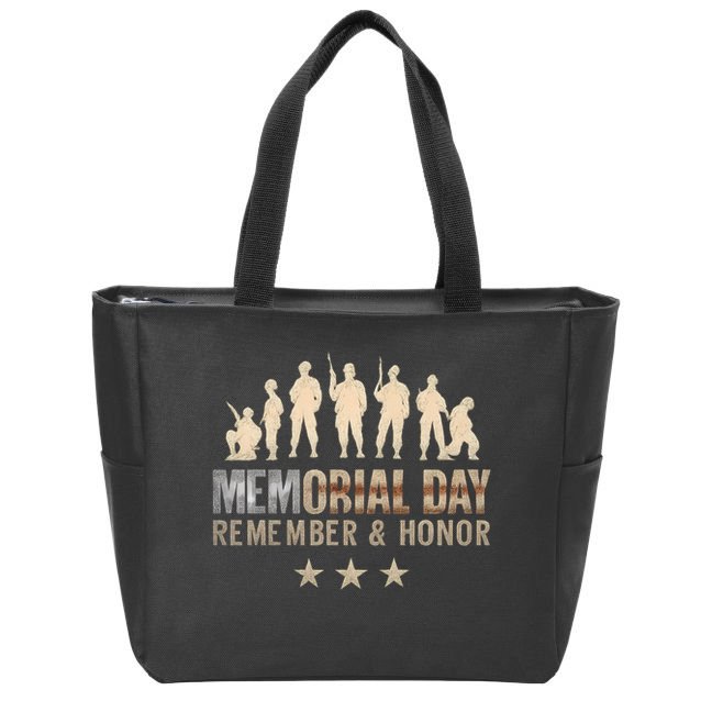Memorial Day Remember & Honor Zip Tote Bag