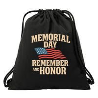 Memorial Day - Remember and Honor Drawstring Bag