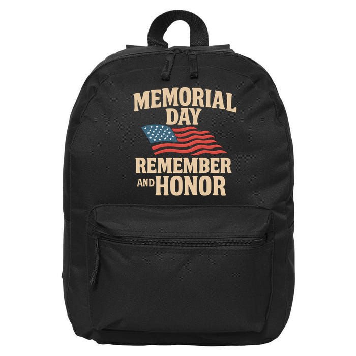 Memorial Day - Remember and Honor 16 in Basic Backpack