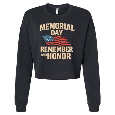 Memorial Day - Remember and Honor Cropped Pullover Crew