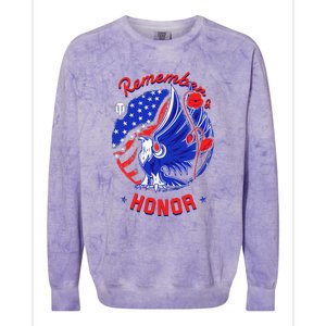 Memorial Day Remember & Honor Colorblast Crewneck Sweatshirt