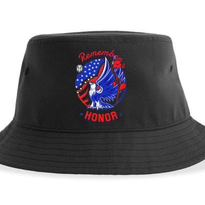 Memorial Day Remember & Honor Sustainable Bucket Hat