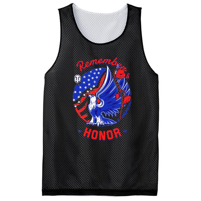 Memorial Day Remember & Honor Mesh Reversible Basketball Jersey Tank