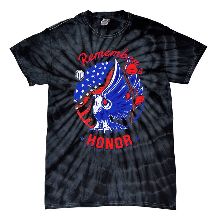 Memorial Day Remember & Honor Tie-Dye T-Shirt