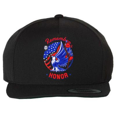 Memorial Day Remember & Honor Wool Snapback Cap