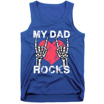 My Dad Rocks Lets Rock Rock And Roll Vintage Retro Daddy Concert Funny Gift Tank Top