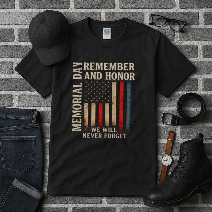 Memorial Day Remember and Honor Tall T-Shirt