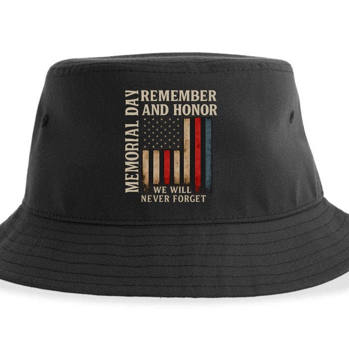 Memorial Day Remember and Honor Sustainable Bucket Hat
