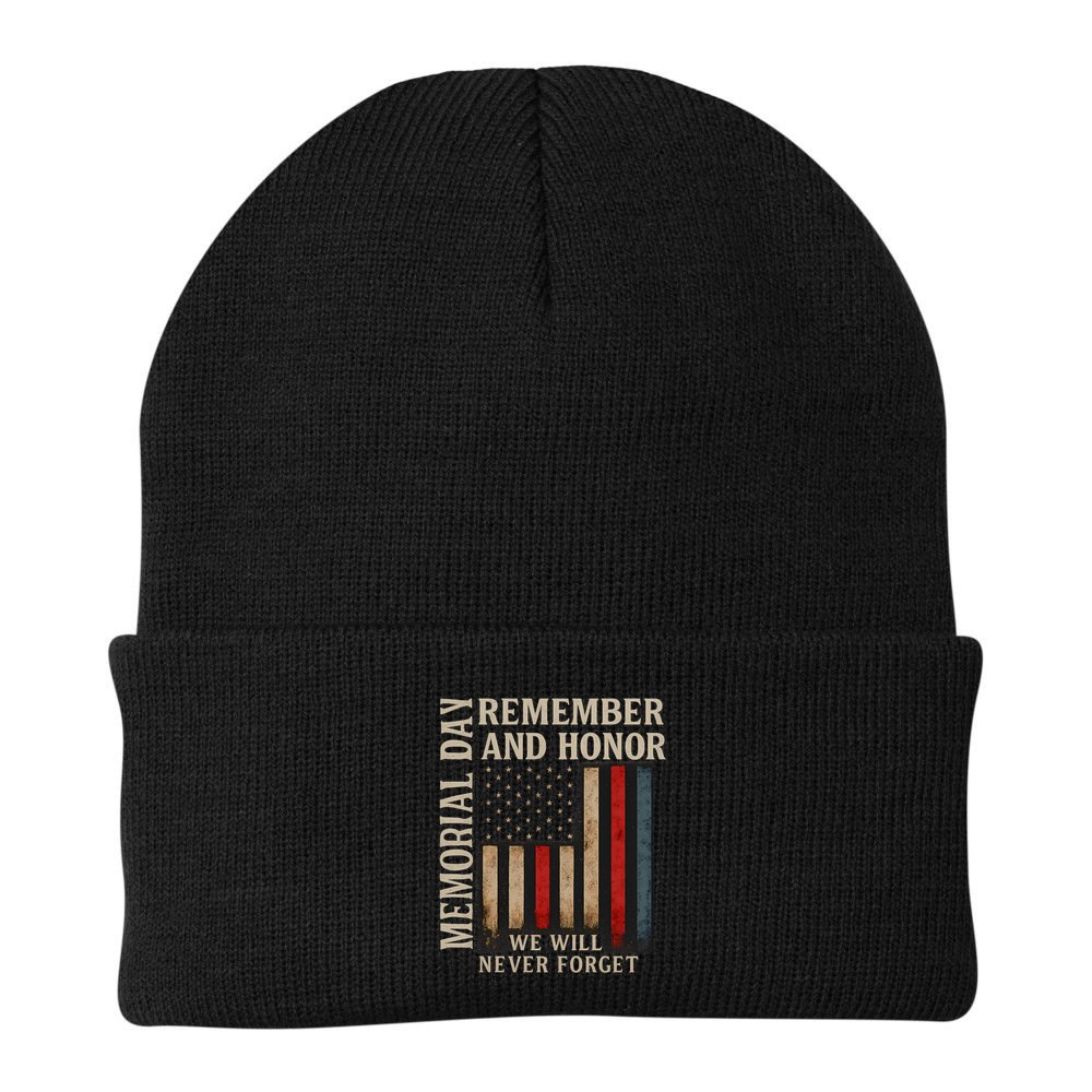 Memorial Day Remember and Honor Beanie