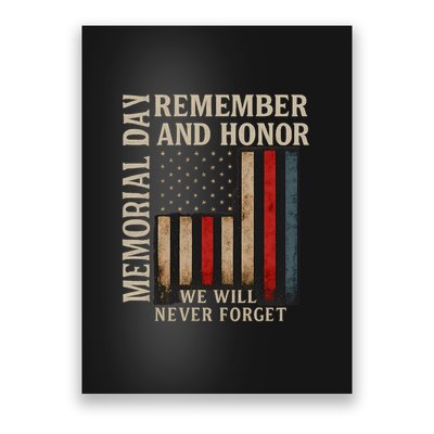 Memorial Day Remember and Honor Poster
