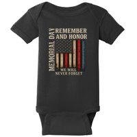 Memorial Day Remember and Honor Baby Bodysuit