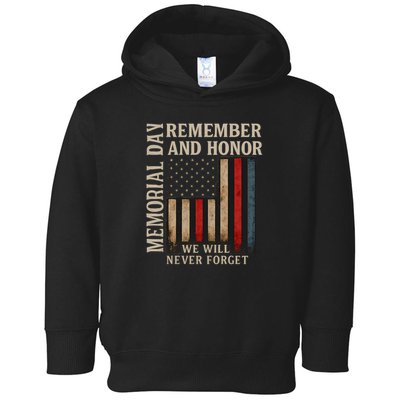 Memorial Day Remember and Honor Toddler Hoodie