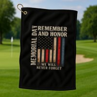 Memorial Day Remember and Honor Golf Towel