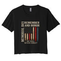 Memorial Day Remember and Honor Women's Crop Top Tee