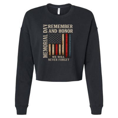 Memorial Day Remember and Honor Cropped Pullover Crew