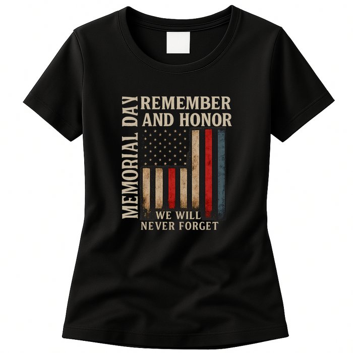 Memorial Day Remember and Honor Womens T-Shirt
